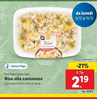 Lidl Riso alla cantonese offerta
