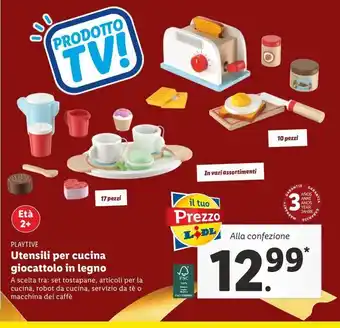Lidl Utensili per la cucina giocattolo in legno offerta