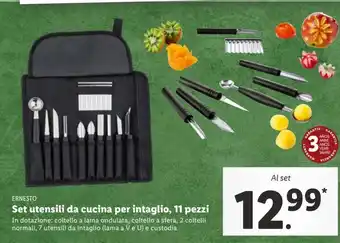 Lidl Set utensili da cucina per intaglio, 11 pezzi offerta