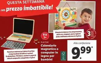 Lidl Calendario magnetico o computer in legno per bambini offerta