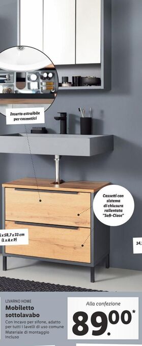 Lidl Mobiletto sottolavabo offerta