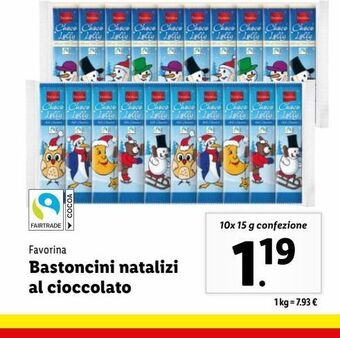 Lidl Bastoncini natalizi al cioccolato offerta