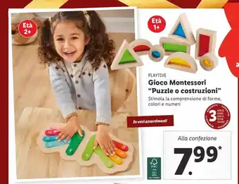 Lidl Gioco montessori ' puzzle o costruzioni' offerta