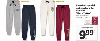 Lidl Pantaloni sportivi da bambino o da bambina 'harry potter' offerta
