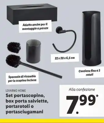 Lidl Set portascopino, box porta salviette, portarotoli o portasciugamani offerta