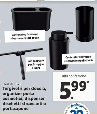Lidl Tergivetri per doccia, organizer porta cosmetici, dispenser dischetti struccanti o portasapone offerta