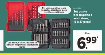 Lidl Set punte per trapano o avvitatore 15 o 37 pezzi offerta