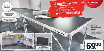 Lidl Set tavolo multifunzione 3 pezzi offerta
