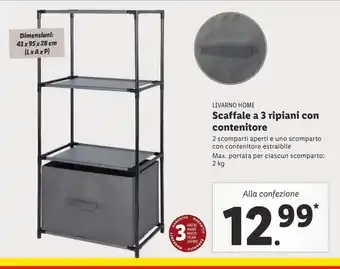 Lidl Scaffale a 3 ripiani con contenitore offerta