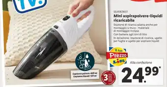 Lidl Mini aspirapolvere ricaricabile offerta
