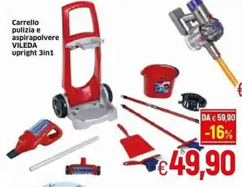 Galassia Vileda Carrello pulizia e aspirapolvere upright 3in1 offerta