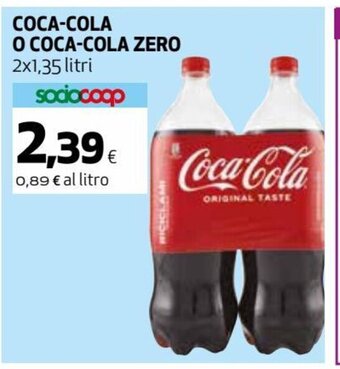Coop Coca-Cola O Coca-Cola Zero 2x1,35 litri offerta