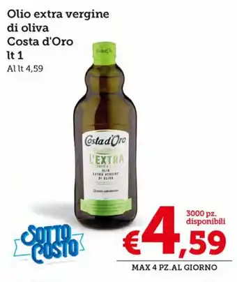 MAX Supermercati Costa D'Oro Olio extra vergine di oliva 1 l offerta
