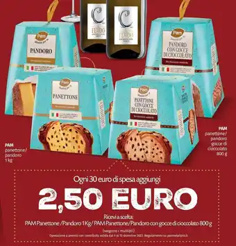 Pam Pam Panettone/Pandoro 1Kg/Pam Panettone/Pandoro con gocce di cioccolato 800 g offerta