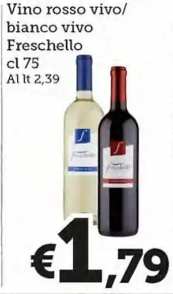 MAX Supermercati Freschello Vino rosso vivo/bianco vivo cl 75 offerta