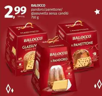 Pam Balocco pandoro/panettone/glassuvetta senza canditi 750 g offerta