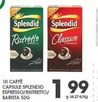 Interspar Splendid 10 Caffè Capsule Expresso/Ristretto/Barista 52 g offerta