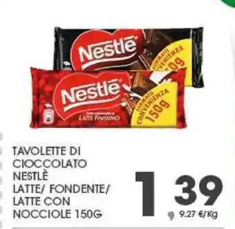 Interspar Nestle Tavolette di Cioccolato Latte/Fondente/Latte con Nocciole 150 g offerta