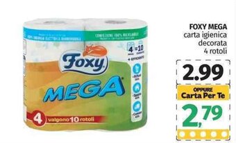 Pam Foxy Mega carta igienica decorata 4 rotoli offerta