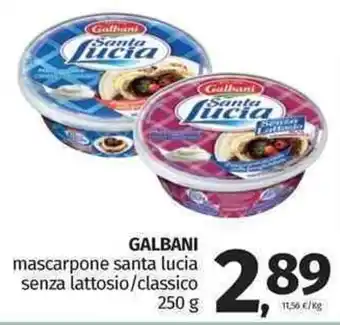 Pam Galbani mascarpone santa lucia senza lattosio/classico 250 g offerta