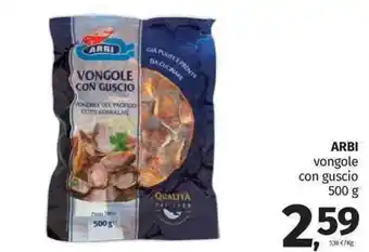 Pam Arbi Vongole con guscio 500 g offerta