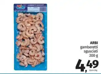 Pam Arbi gamberetti sgusciati 200 g offerta