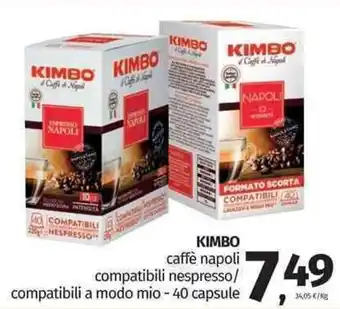 Pam Kimbo Caffè napoli 40 capsule offerta