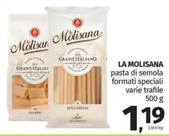 Pam La Molisana pasta di semola formati speciale varie trafile 500 g offerta