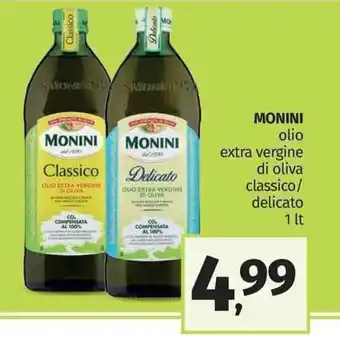 Pam Monini olio extra vergine di oliva classico/delicato 1 lt offerta