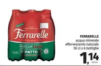 Pam Ferrarelle acqua minerale effervescente naturale 50 cl x 6 bottiglie offerta