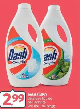 Pam Dash Simply detersivo liquido per lavatrice 30 lavaggi offerta