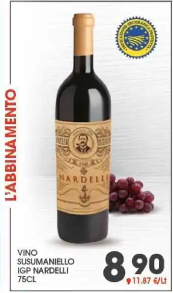 Interspar Vino Susumaniello IGP Nardelli 75 cl offerta