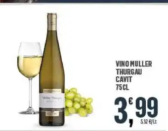 Interspar Vino Muller Thurgau Cavit 75 cl offerta
