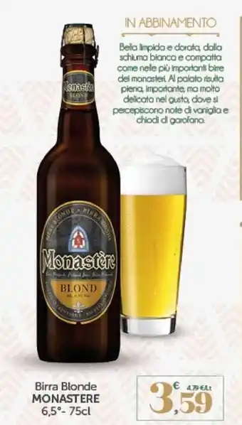 Interspar Monastere Birra Blonde 75 cl offerta