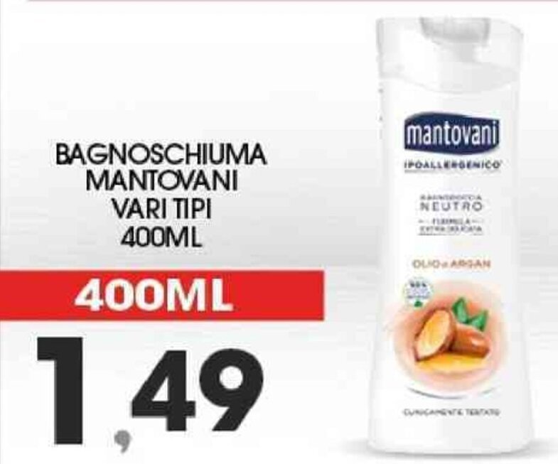 Mantovani Bagnoschiuma vari tipi 400 ml offerta di Interspar