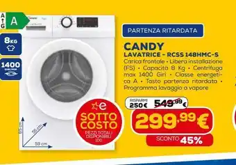 Euronics Lavatrice - rcss 148hmc - s candy offerta