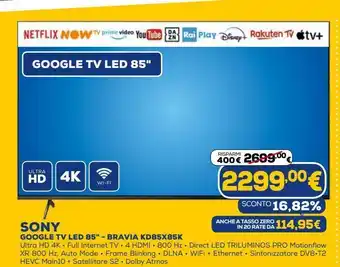 Sony tv led 85'' - bravia kd85x85k sonny