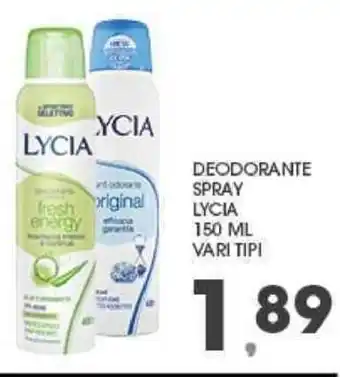 Interspar Lycia Deodorante Spray 150 ml vari tipi offerta