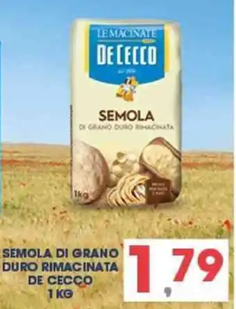 Eurospar De Cecco Semola di Grano Duro Rimacinata 1 kg offerta