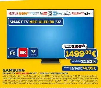 Euronics Smart tv noq qled 8k 55'' - series 7 qe55qn700b samsung offerta