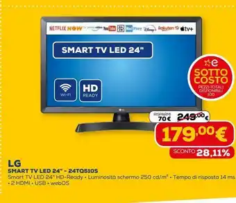 Euronics Smart tv led 24'' -24tq510s lg offerta