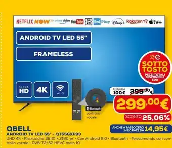 Euronics Android tv qbell 55'' - qt55gxf93 offerta