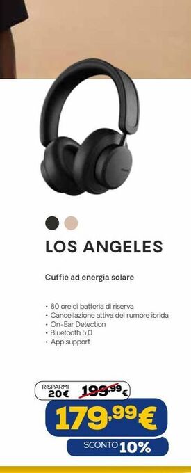Euronics Los angeles cuffie ad energia solare offerta