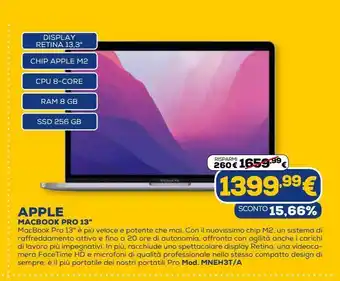 Euronics Macbook apple pro 13 '' offerta
