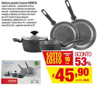 Famila Batteria pentole Insieme Moneta offerta