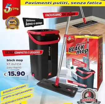Acqua & Sapone Black mop kit pulizia pavimenti offerta