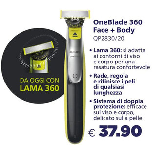 Acqua & Sapone Philips OneBlade 360 Face + Body QP2830/20 offerta