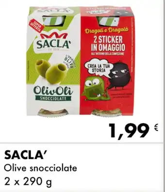 Iper Tosano Sacla' Olive snocciolate 2 x 290 g offerta