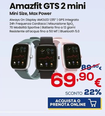 Euronics Amazfit GTS 2 mini offerta