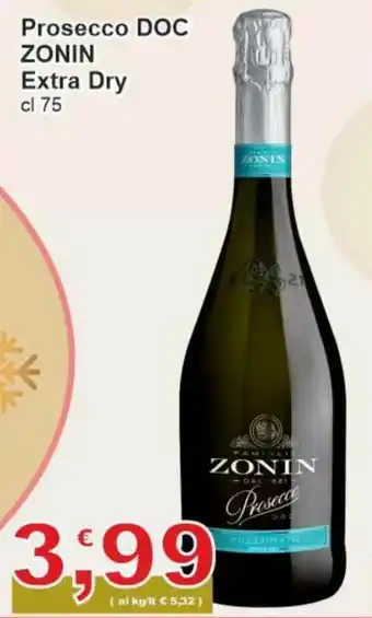 Sidis Zonin Prosecco DOC Extra Dry cl 75 offerta